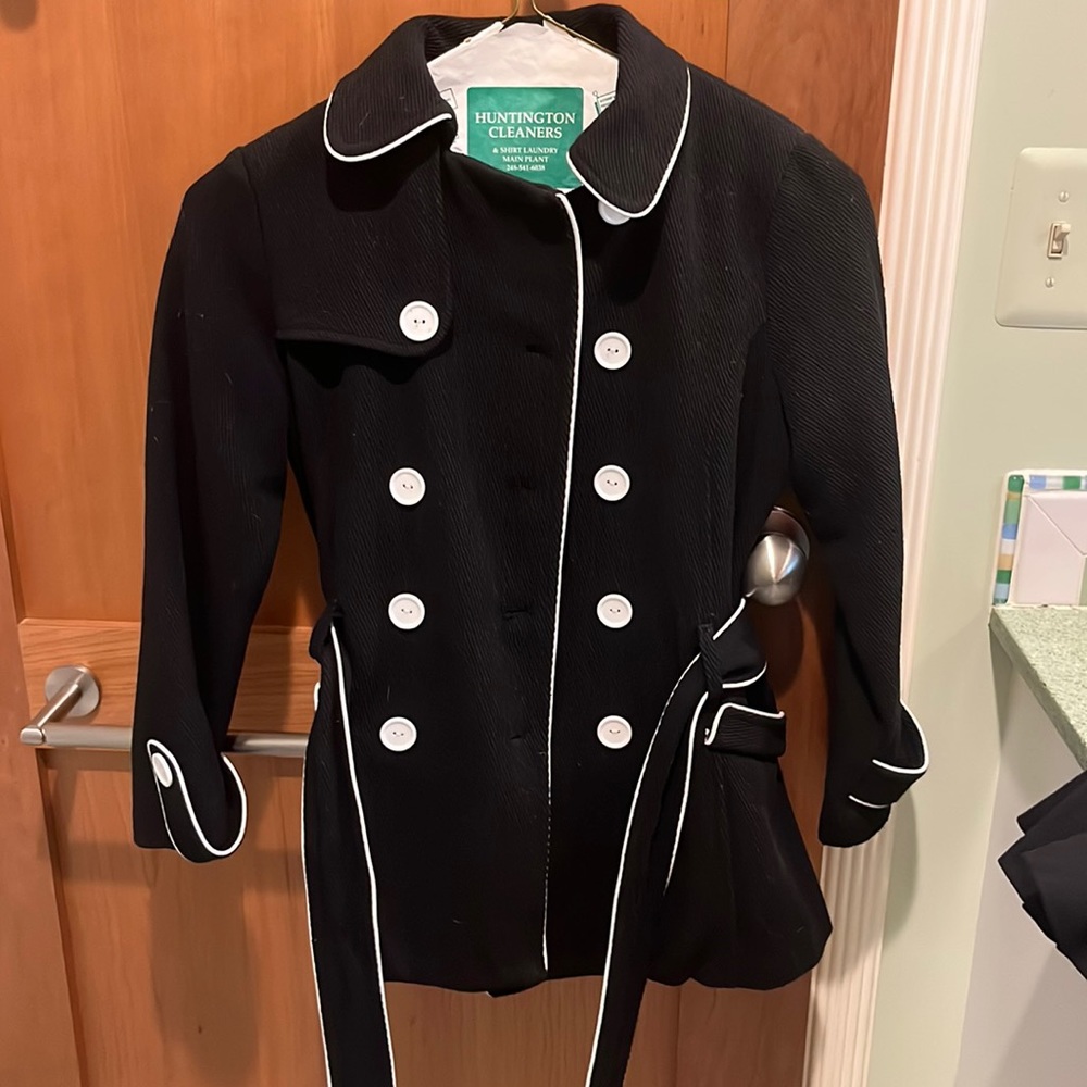 Girl black trench coat